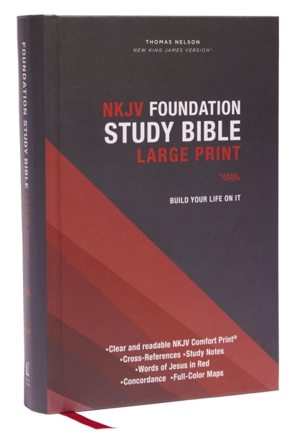 Book cover of: NKJV, Foundation Study Bible, Large Print, Hardcover, Red Letter, Thumb Indexed, Comfort Print. By: Zondervan Publishing Company
