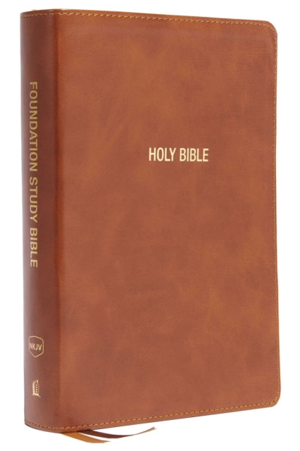 Book cover of: NKJV, Foundation Study Bible, Large Print, Leathersoft, Brown, Red Letter, Comfort Print. By: Zondervan Publishing Company
