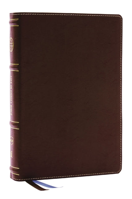 Book cover of: Life in Christ Bible: Discovering, Believing, and Rejoicing in Who God Says You Are  (NKJV, Brown Bonded Leather, Red Letter, Comfort Print). By: Zondervan