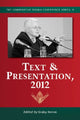 Book cover of: Text & Presentation, 2012. By: Graley Herren