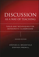 Book cover of: Discussion as a Way of Teaching. By: Stephen D. Brookfield
