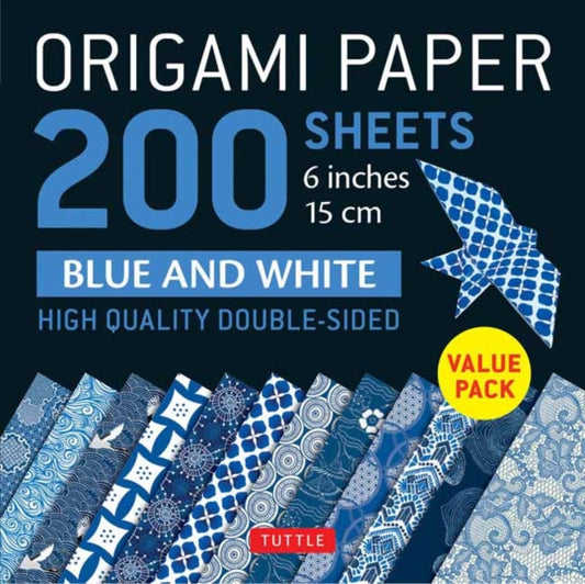 Book cover of: Origami Paper 200 sheets Blue and White Patterns 6" (15 cm). By: Tuttle Tuttle Publishing