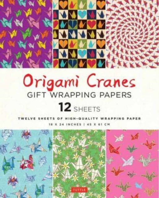 Book cover of: Origami Cranes Gift Wrapping Papers - 12 sheets. By: Tuttle Tuttle Studio