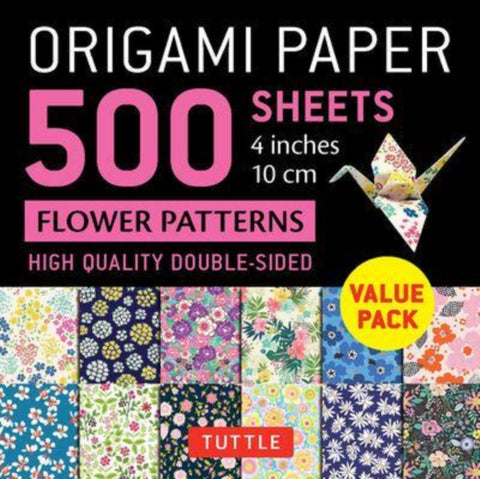Origami Paper 500 sheets Flower Patterns 4" (10 cm)