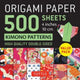 Book cover of: Origami Paper 500 sheets Kimono Patterns  4" (10 cm). By: Tuttle Tuttle Studio