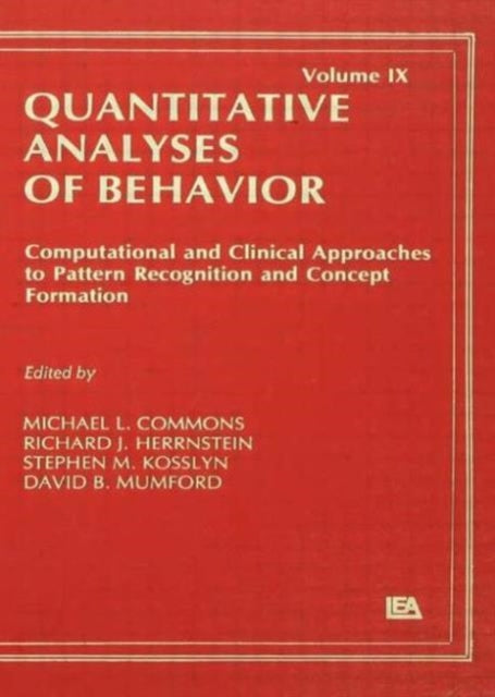 Book cover of: Computational and Clinical Approaches to Pattern Recognition and Concept Formation