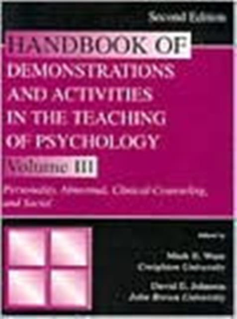 Book cover of: Handbook of Demonstrations and Activities in the Teaching of Psychology