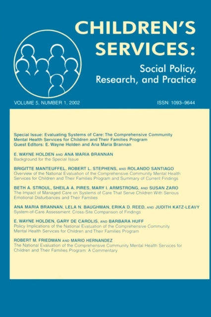 Book cover of: Evaluating Systems of Care