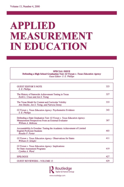Book cover of: Defending A High School Graduation Test. By: S. E. Phillips