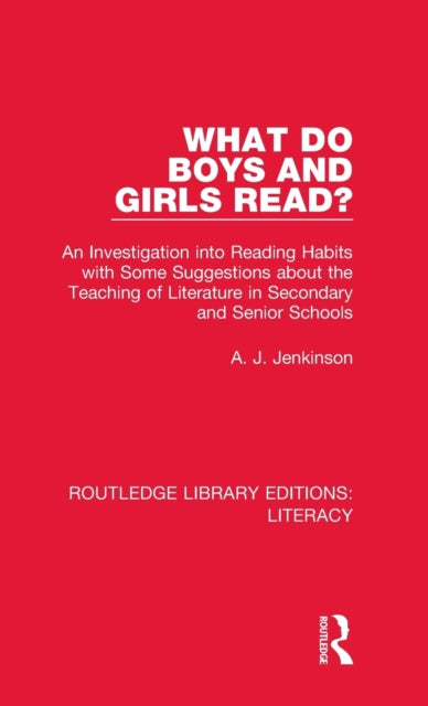 Book cover of: What do Boys and Girls Read?. By: A. J. Jenkinson