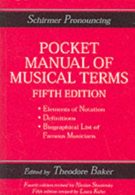 Book cover of: Pocket Manual of Musical Terms. By: Nicolas Slonimsky