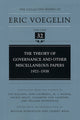 Book cover of: Theory of Governance and Other Miscellaneous Papers, 1921-1938 (CW32). By: Eric Voegelin
