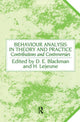 Book cover of: Behaviour Analysis in Theory and Practice. By: Derek Blackman