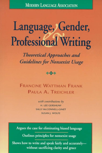 Book cover of: Language, Gender, and Professional Writing. By: Francine Wattman Frank