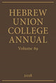 Book cover of: Hebrew Union College Annual