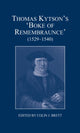 Book cover of: Thomas Kytson's 'Boke of Remembraunce' (1529-1540). By: Colin J. Brett