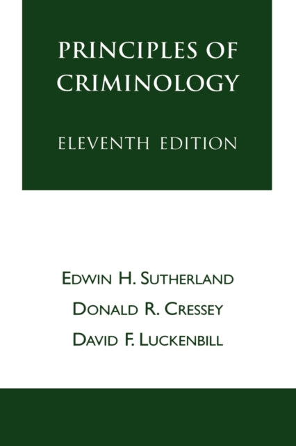 Principles of Criminology