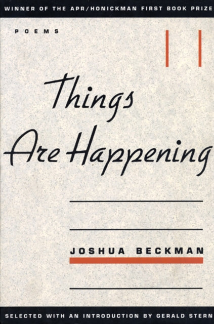 Book cover of: Things are Happening. By: Joshua Beckman