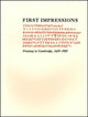 Book cover of: First Impressions. By: Hugh Amory