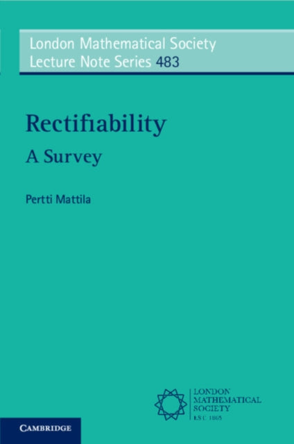 Book cover of: Rectifiability. By: Pertti Mattila