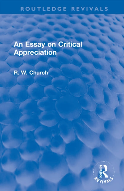 Book cover of: Essay on Critical Appreciation