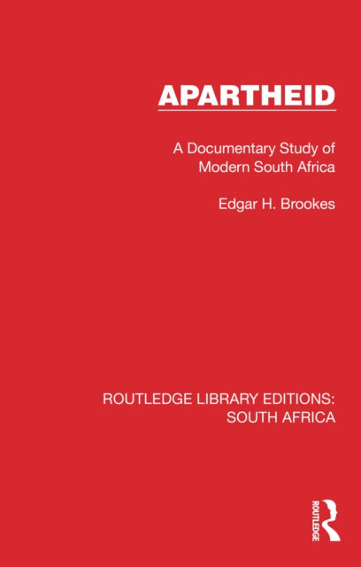 Book cover of: Apartheid. By: Edgar H. Brookes