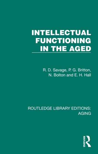 Book cover of: Intellectual Functioning in the Aged