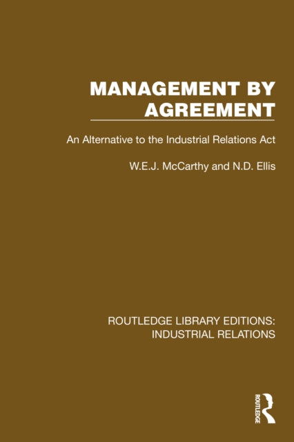 Book cover of: Management by Agreement. By: W. E. J. McCarthy