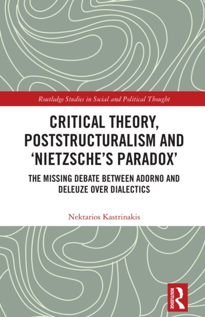 Book cover of: Critical Theory, Poststructuralism and ‘Nietzsche’s Paradox’