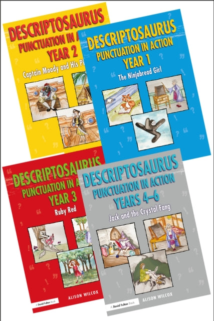 Book cover of: Descriptosaurus Punctuation in Action 4 Book Bundle