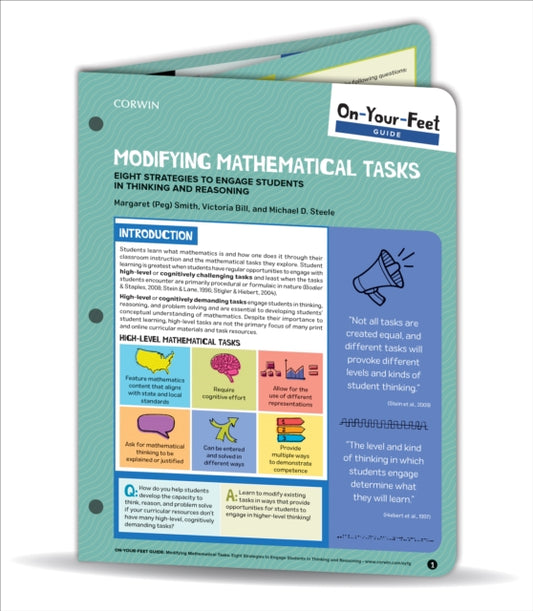 Book cover of: On-Your-Feet Guide: Modifying Mathematical Tasks. By: Margaret (Peg) S. Smith