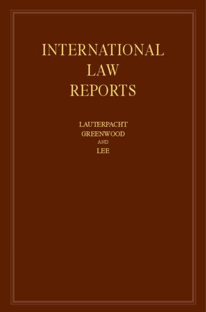 Book cover of: International Law Reports: Volume 153. By: Elihu Lauterpacht