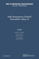 Book cover of: High-Temperature Ordered Intermetallic Alloys IX: Volume 646. By: Joachim H. Schneibel