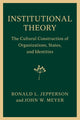 Book cover of: Institutional Theory. By: John W. Meyer