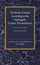 Book cover of: Book of Isaiah According to the Septuagint: Volume 2, Text and Notes. By: R. R. Ottley