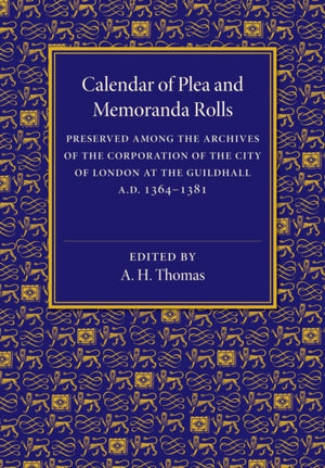 Calendar of Plea and Memoranda Rolls