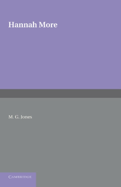 Book cover of: Hannah More. By: M. G. Jones