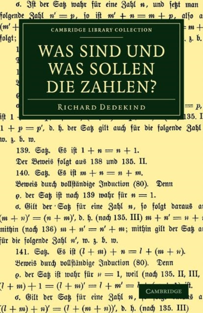 Book cover of: Was sind und was sollen die Zahlen?. By: Richard Dedekind
