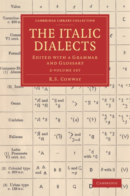 Book cover of: Italic Dialects 2 Volume Set. By: R. S. Conway