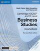 Book cover of: Cambridge IGCSE® and O Level Business Studies Revised Coursebook with Digital Access (2 Years) 3e. By: Mark Fisher