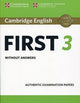 Book cover of: Cambridge English First 3 Student's Book without Answers