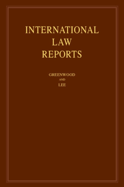 Book cover of: International Law Reports: Volume 189. By: Christopher Greenwood