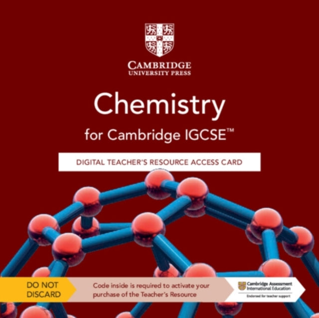 Book cover of: Cambridge IGCSE™ Chemistry Digital Teacher's Resource Access Card. By: Vincent Scholier