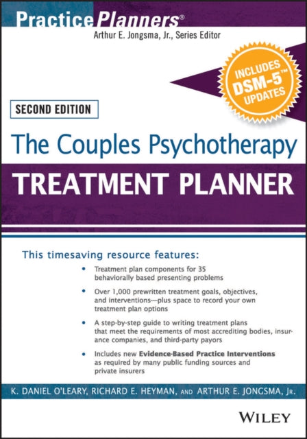 Book cover of: Couples Psychotherapy Treatment Planner, with DSM-5 Updates. By: K. Daniel O'Leary
