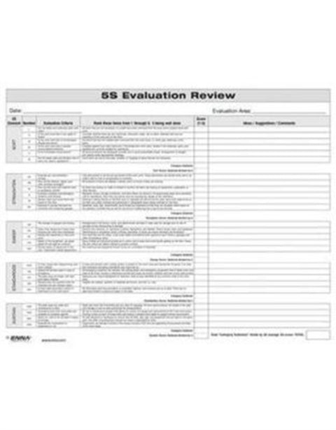 5S: Evaluation Review Form