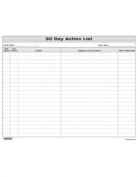 30 Day Action List