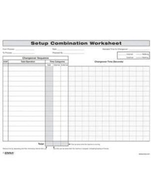 Quick Changeover: Setup Combination Worksheet