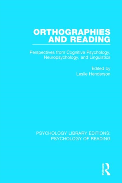 Book cover of: Orthographies and Reading