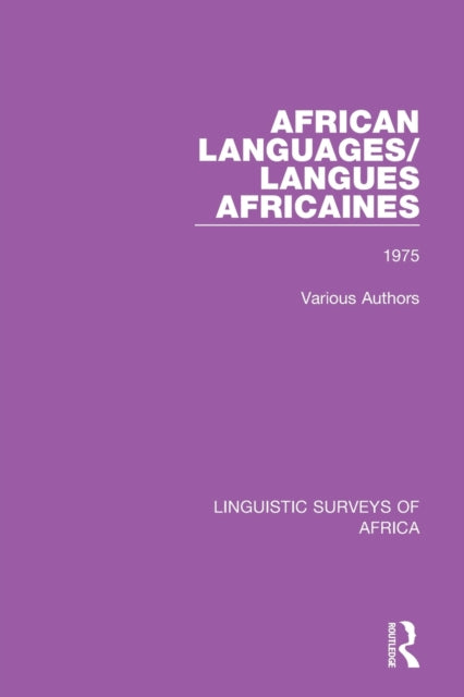 Book cover of: African Languages/Langues Africaines
