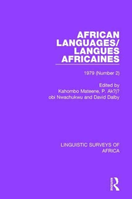 Book cover of: African Languages/Langues Africaines. By: Kahombo Mateene